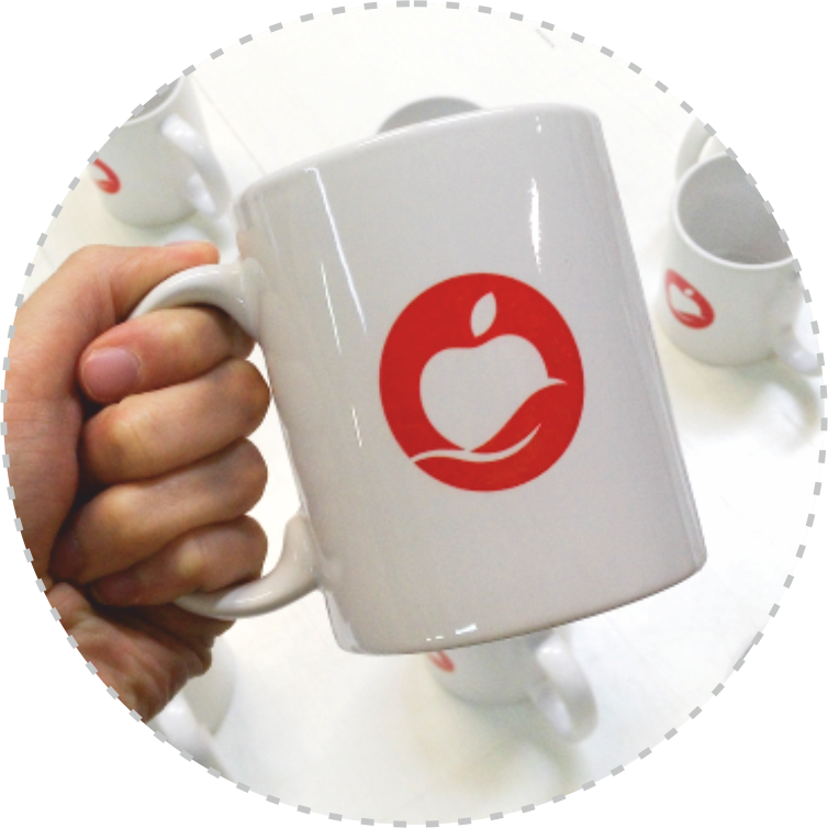 Кружка белая керамическая с логотипом Самбери сублимация