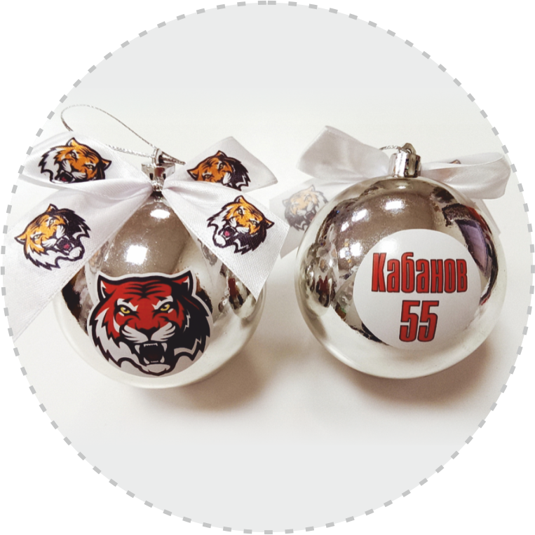 Шар ёлочный новогодний 6см серебро глянец пластиковый с холодной деколью