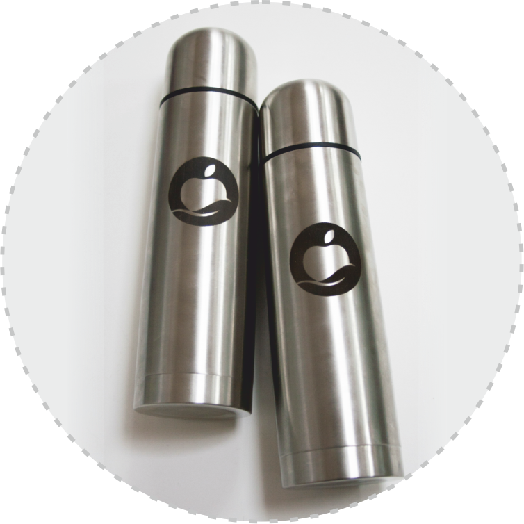 Термос металлический с логотипом гравировка волоконным лазером