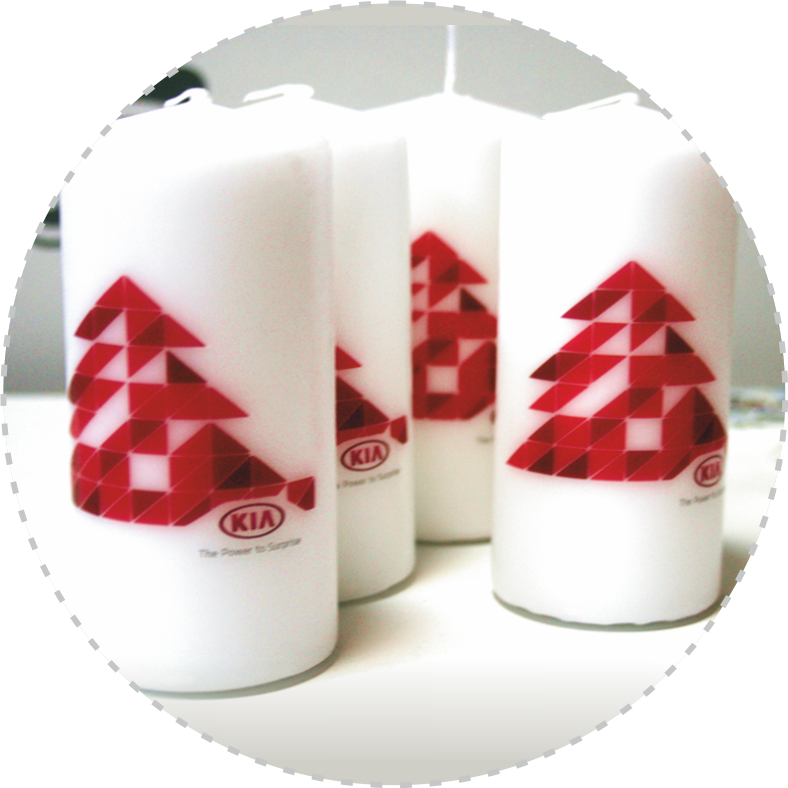 Новогодняя свеча с логотипом