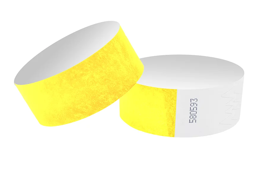 Жёлтый браслет бумажный контрольный