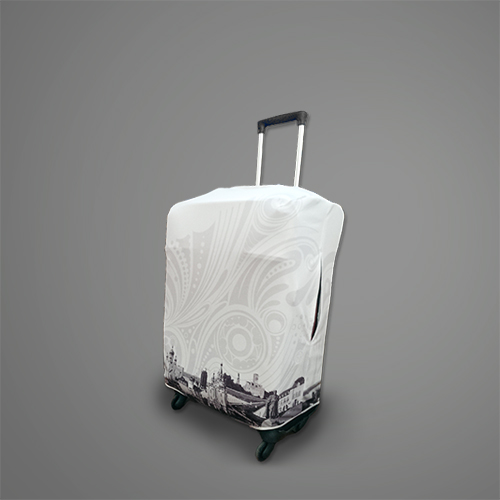 Чехол на чемодан, полноцветная запечатка ткани интерлок, снизу молния