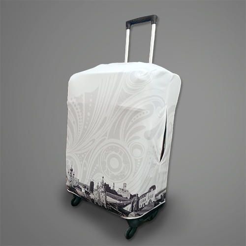 Чехол на чемодан с нанесением интерлок, снизу молния